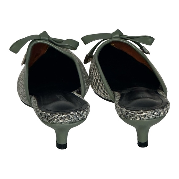 She & In Gray Textured Kitten Heel Pumps with Bowtie Detail - Size 6.5 / 37 - Picture 5 of 7